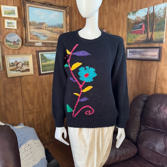 Vintage Floral Serenity Cottagecore Boho Sweater - Picture 2 of 4